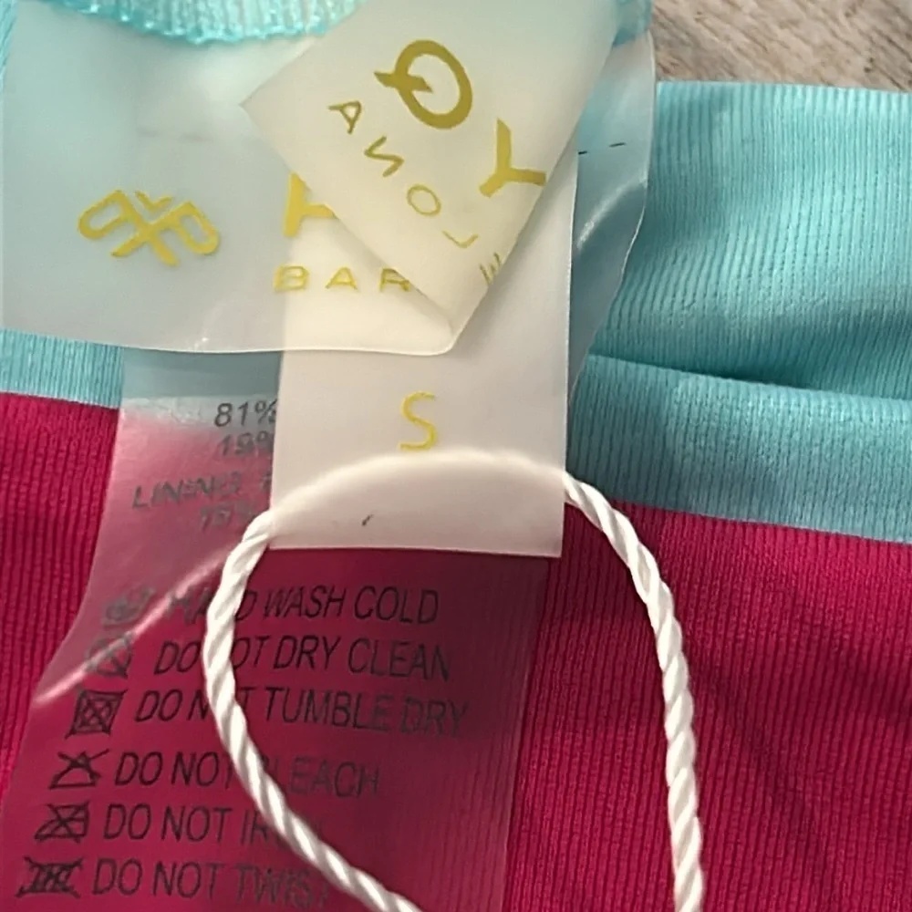 PILYQ blue pink full back bikini swim bottom size small